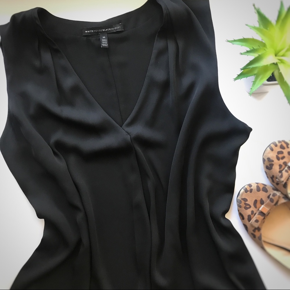White House Black Market Black Blouse